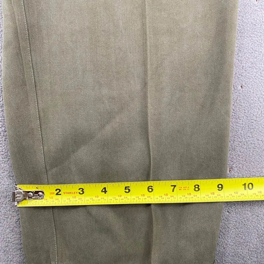 Tommy Bahama Mens 40 Silk Pants Olive Green Straight Leg Casual Trousers Luxury